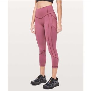 Lululemon All The Right Places Crop - Misty Merlot - size 4